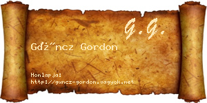 Güncz Gordon névjegykártya